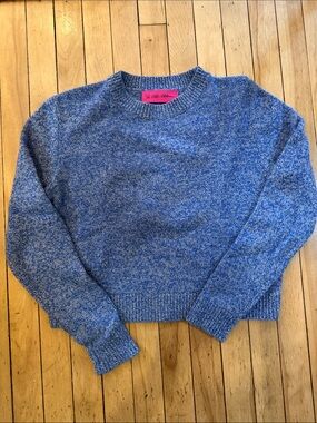 The Elder Statesman Marled Blue Cashmere Sweater